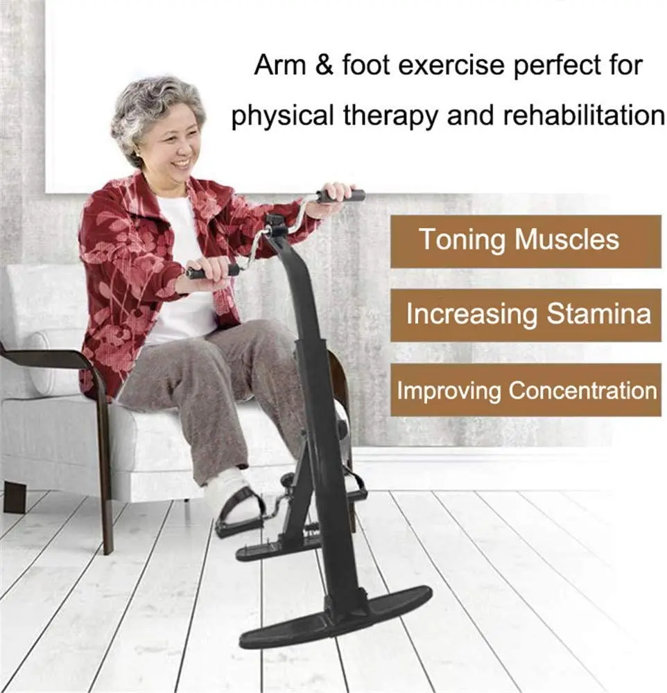 Pedal Exerciser Mini Under Desk Exercise Bike Foot Hand Cycle Portable Arm and Leg Exercise Peddler Machine