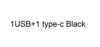 1USB+1 type-c Black