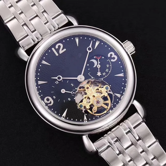 Роскошные автоматические мужские часы Moon Phase, оригинальные наручные часы с пользовательским логотипом для мужчин, Роскошные автоматические механические водонепроницаемые наручные часы