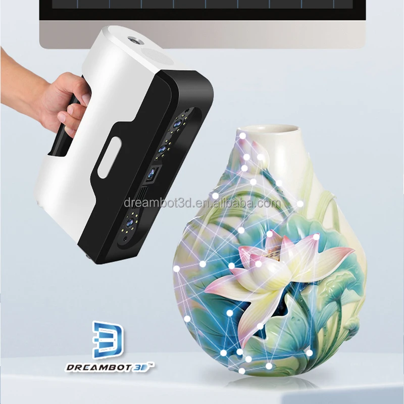 Dreambot3D Portable High Precision Fine Scan Structured Auto Splicing White Light 3D Scanner for Wide Range Reverse Modeling