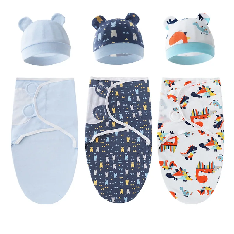 Baby Sleeping Bag Newborn Swaddle Wrap Hat Hug Quilt Infant Anti
