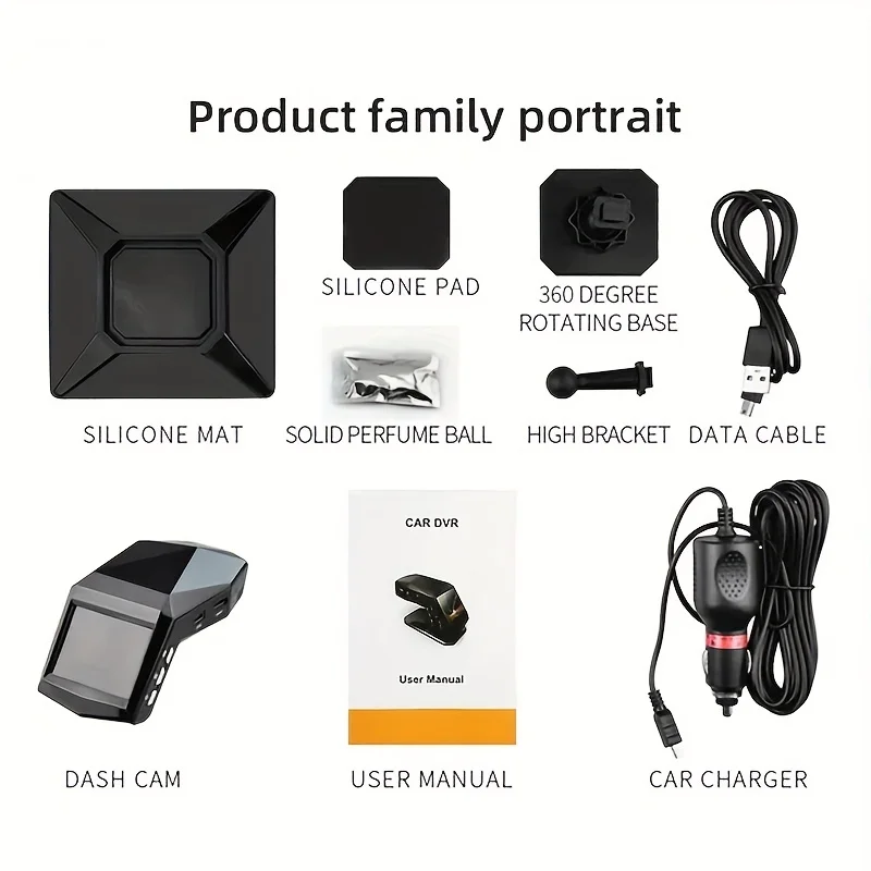 1080P全高清仪表盘凸轮汽车视频行车记录仪，带中控台液晶汽车DVR录像机停车监视器