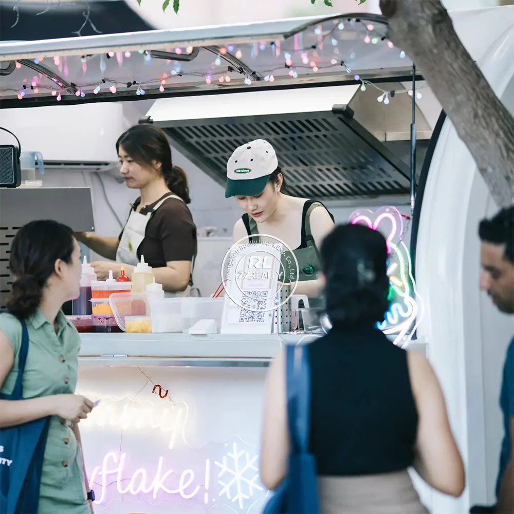 Premium Customized Stainless Steel Food Trailer Professional Catering Truck Modular Design Multifunctional Sandwich Panini Cart