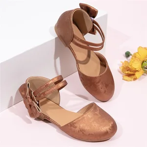 Girl Princess Wind Latin Dance Shoes Rubber Soft-soled Tango Dance Performance Shoes Outdoor Salsa Stage Performance Shoes