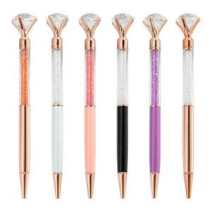 Creative Diamond-Shaped Metal Ballpoint Pen Printable Custom Logo for Student and Advertising Promotional Gift