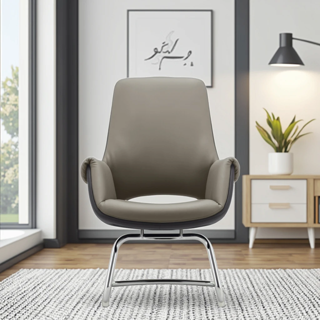 Simple Ergonomic Leather Adjustable Task Chair for Small Space 6