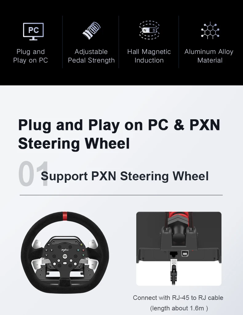 PXN-V10  PXN Racing Wheel, Game Controller, Arcade Stick for Xbox One, PS4  Switch, PC