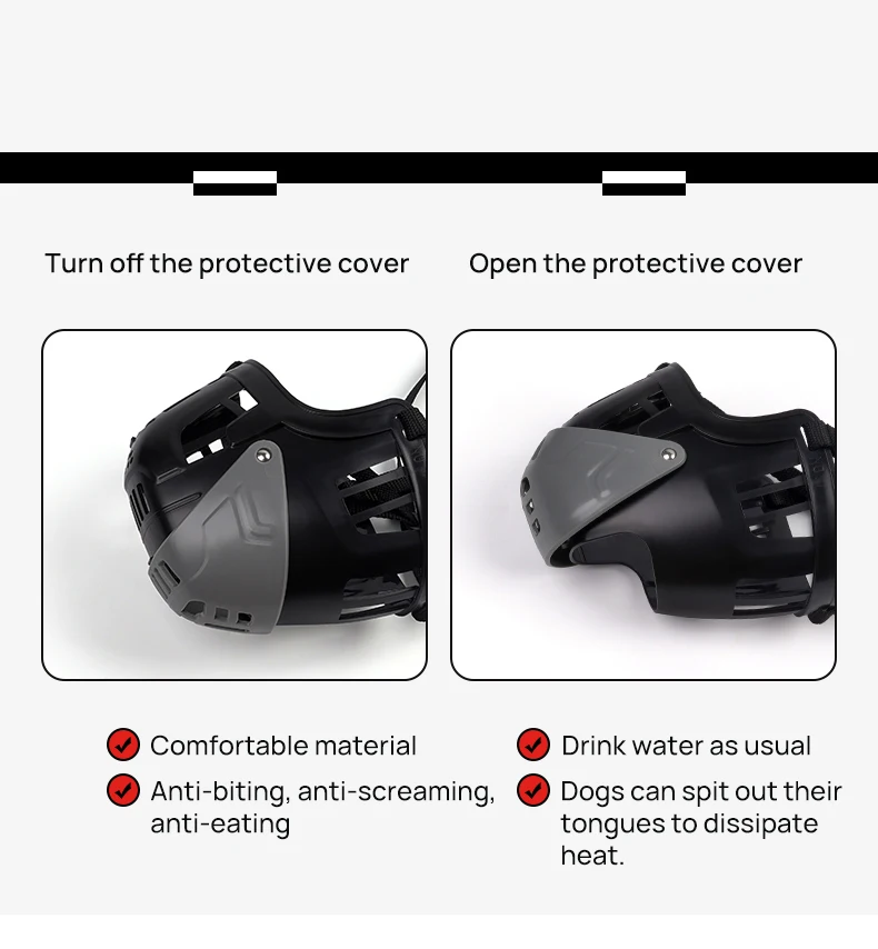 Dog Muzzle Hollowed-up Breathable Dog Mouth Cage Soft Mouth Bite Prevention Bite Prevention Barking Device details