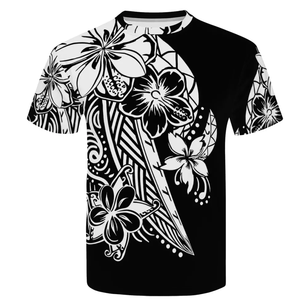 Wholesale Low Price Wholesale Polynesian Traditional Tribal Pattern  Hawaiian Print T-shirt Summer Breathable T-Shirt Blank Top Design From  m.