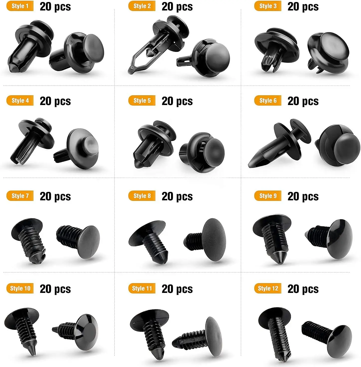 New Auto Fasteners Assortment Car Push Retainer Clips Nylon Bumper Fender Rivets Fasteners Remover