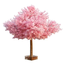 Large Cherry Blossom Tree Artificial Pink Cherry Blossom Solid Tree for Outdoor Decoration Artificial Trees and Flowers
