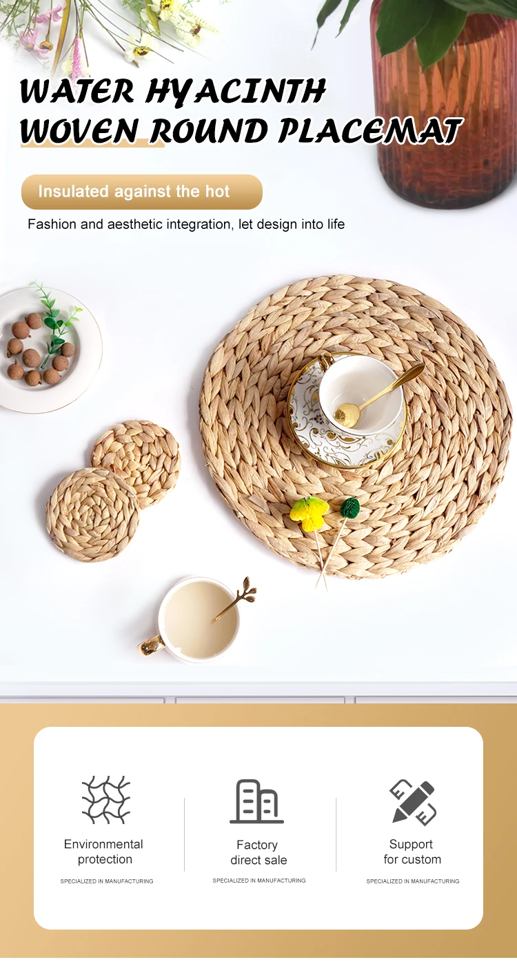 Environmental Material Water Hyacinth Hand Crafted Woven Seagrass