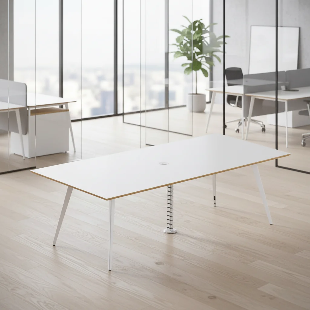 Professional Conference Table with Integrated Power Outlet and Steel Frame Modern Design for Office Boardroom 2