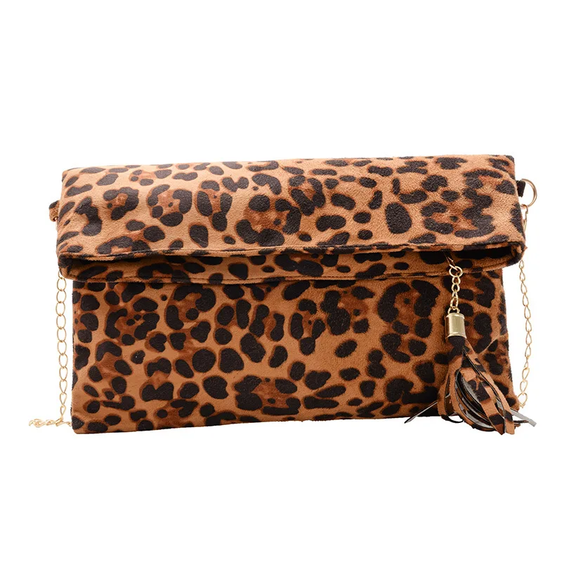 Leopard Clutch With Tassel Foldover Clutch Leopard Print 