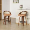 Yellow + Faux Leather + Wood + Set of 2