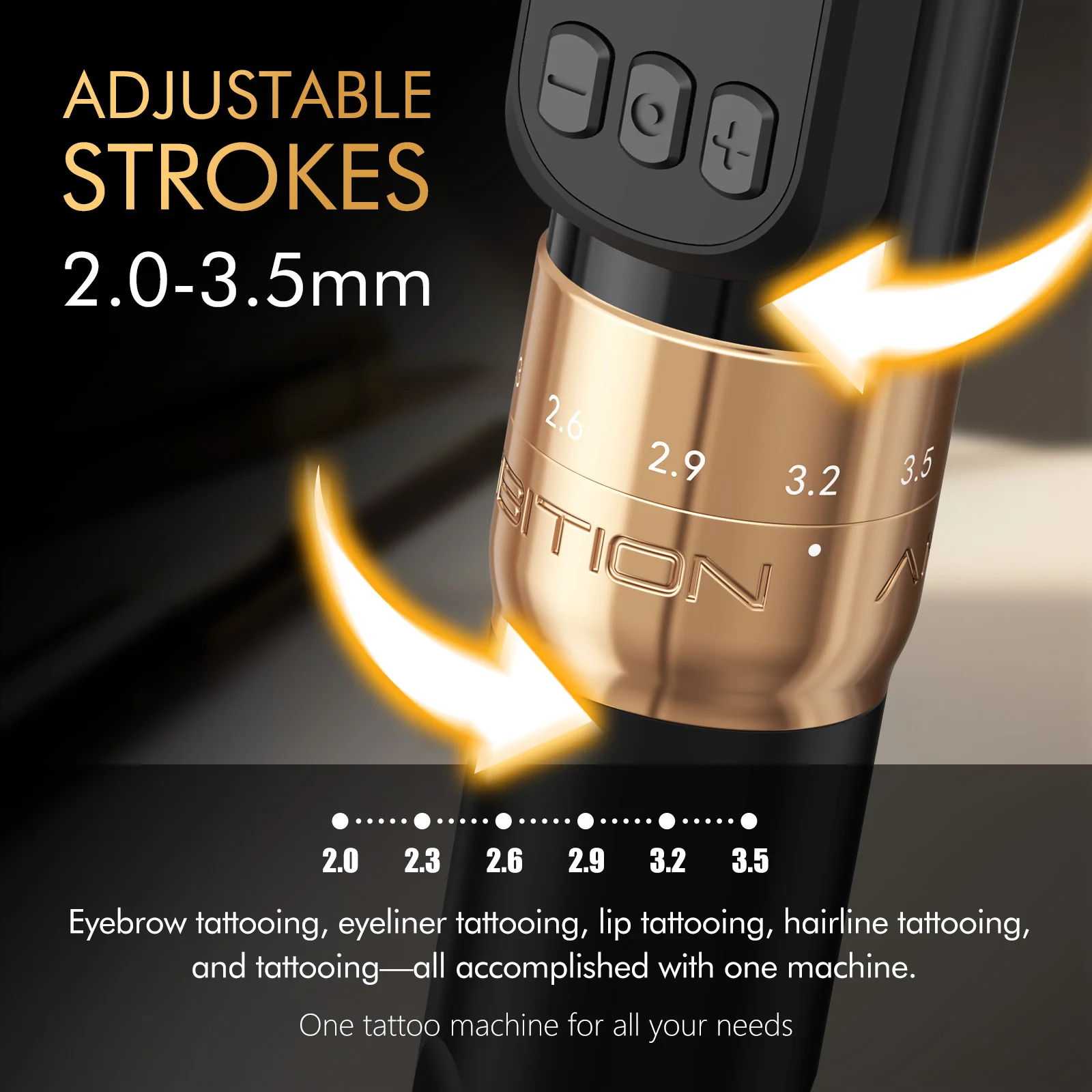 Ambition Sally 270 - Adjustable Stroke Eyebrow Tattoo Machine