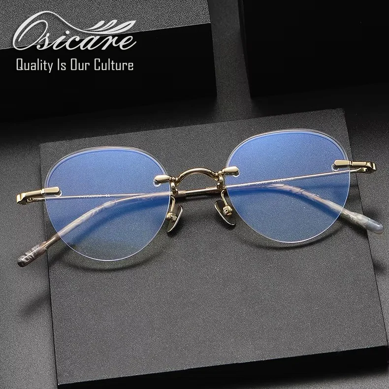 80875 Luxury Brand Designer Prescription Vintage Custom Piece No Eye  Glasses Pure Titanium Men Eyeglass Rimless Optical Frame