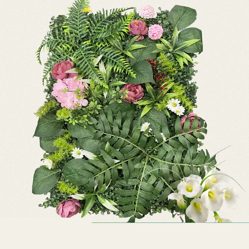 Custom Flower Wall Backdrop Plastic Plant Flower Outdoor Artificial