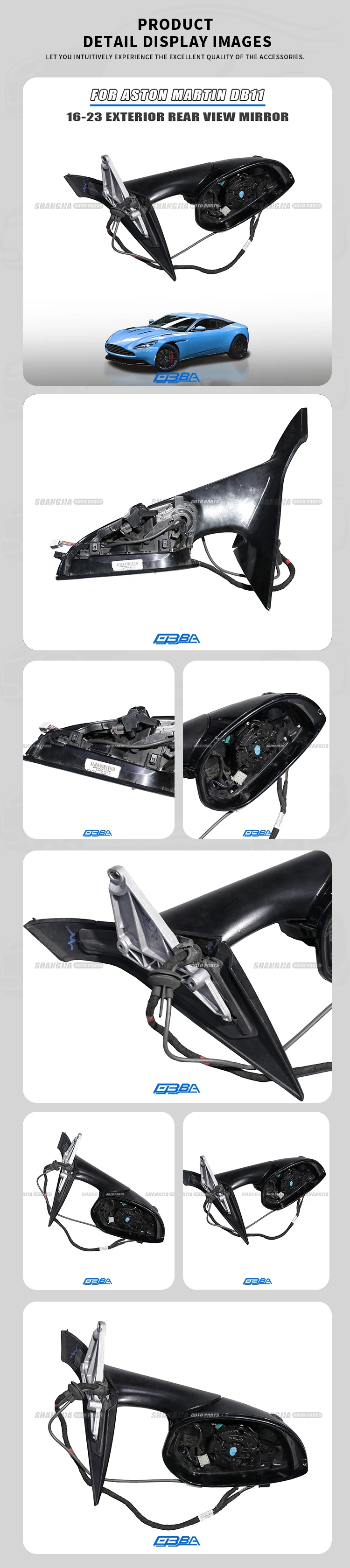 Best Selling Side Mirror For Cars Car Parts Plastic Rearview Mirror For Aston Martin DB11 HY53-17683-AF details