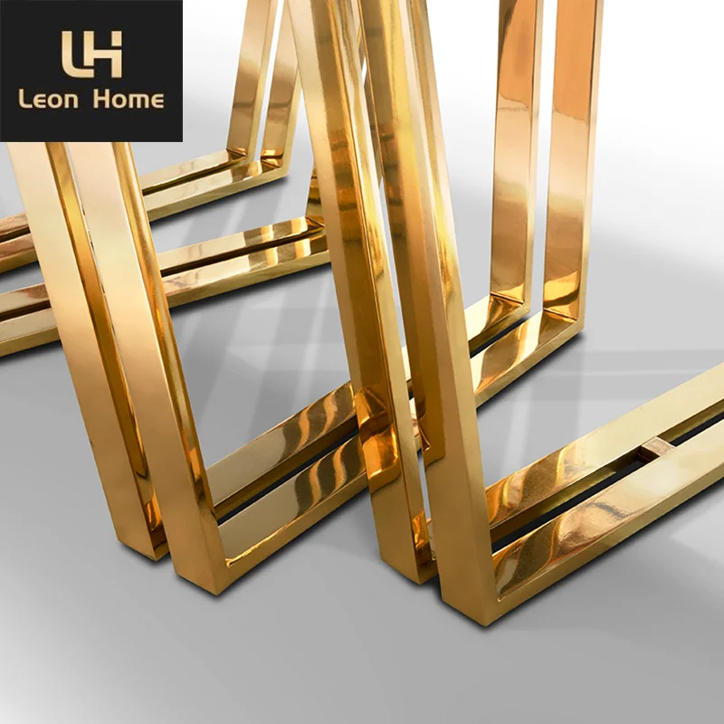 エレガント ネストテーブルセット - 焼結石×ゴールド脚 2脚 【公式通販】