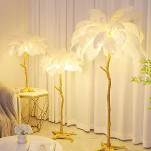 Modern Luxury Ostrich Feather Floor Lamps for Living Room Decor Light