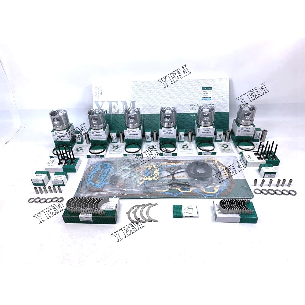 6DR5 Rebuild Kit With Piston Ring Bearing Valves Cylinder Gaskets Piston for Mitsubishi Air Compressors Engine