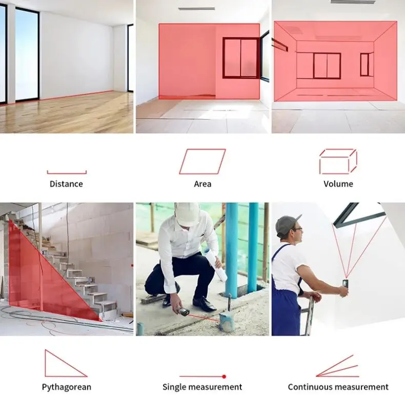 Лазерный дальномер LM50/LM100 50 м 100 лазерный измерительный инструмент цифровой измеритель расстояния линейка тестовый горизонтальный пузырь