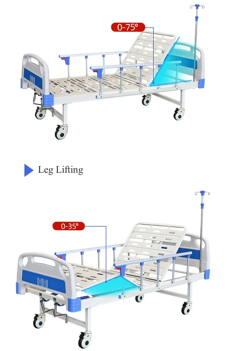 Iron Steel Medical Hospital Clinic Bed 2 Crank,2 Function Adjustable