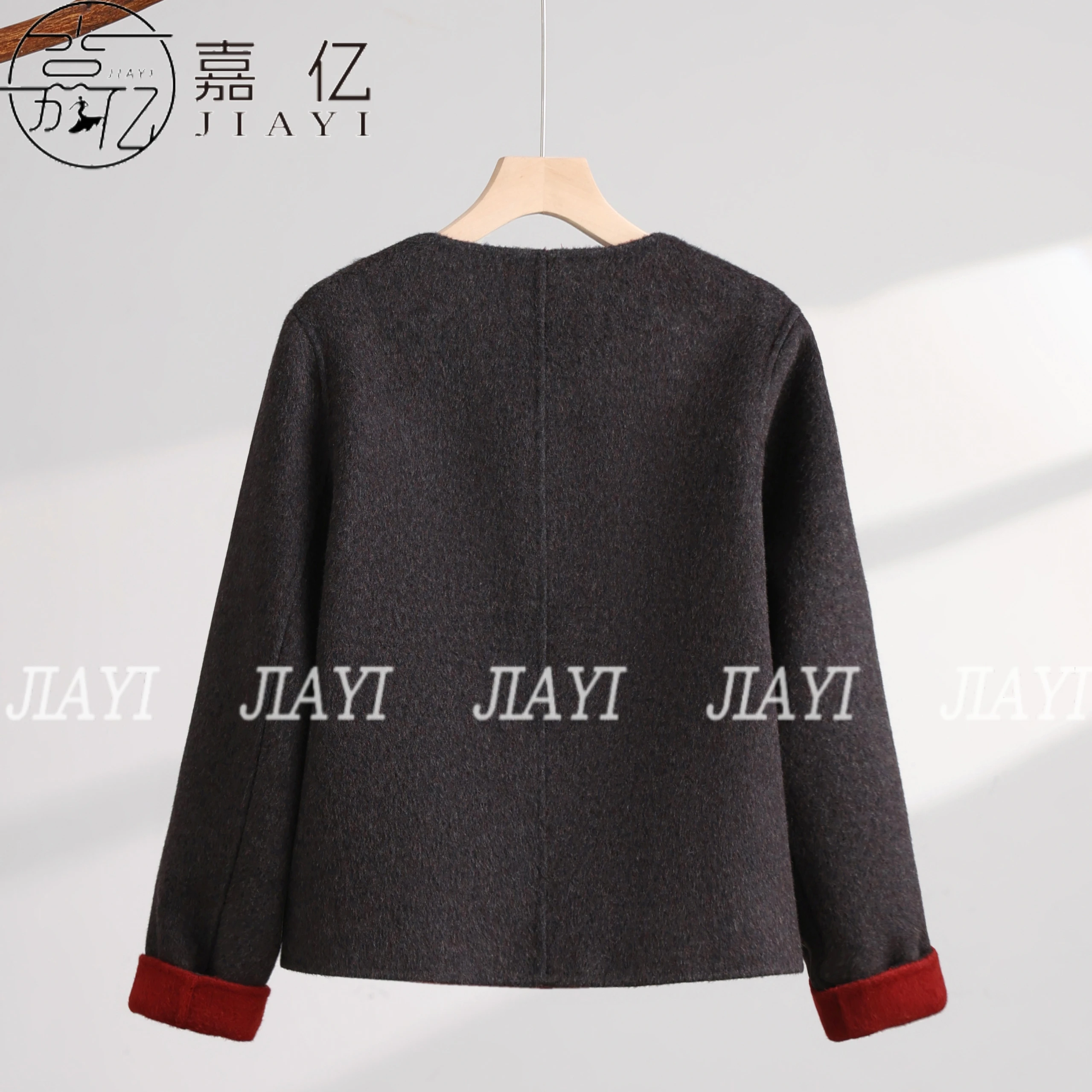 Chinese Style Winter Short Woolen Jacket Coat Single-Breasted Closure Type