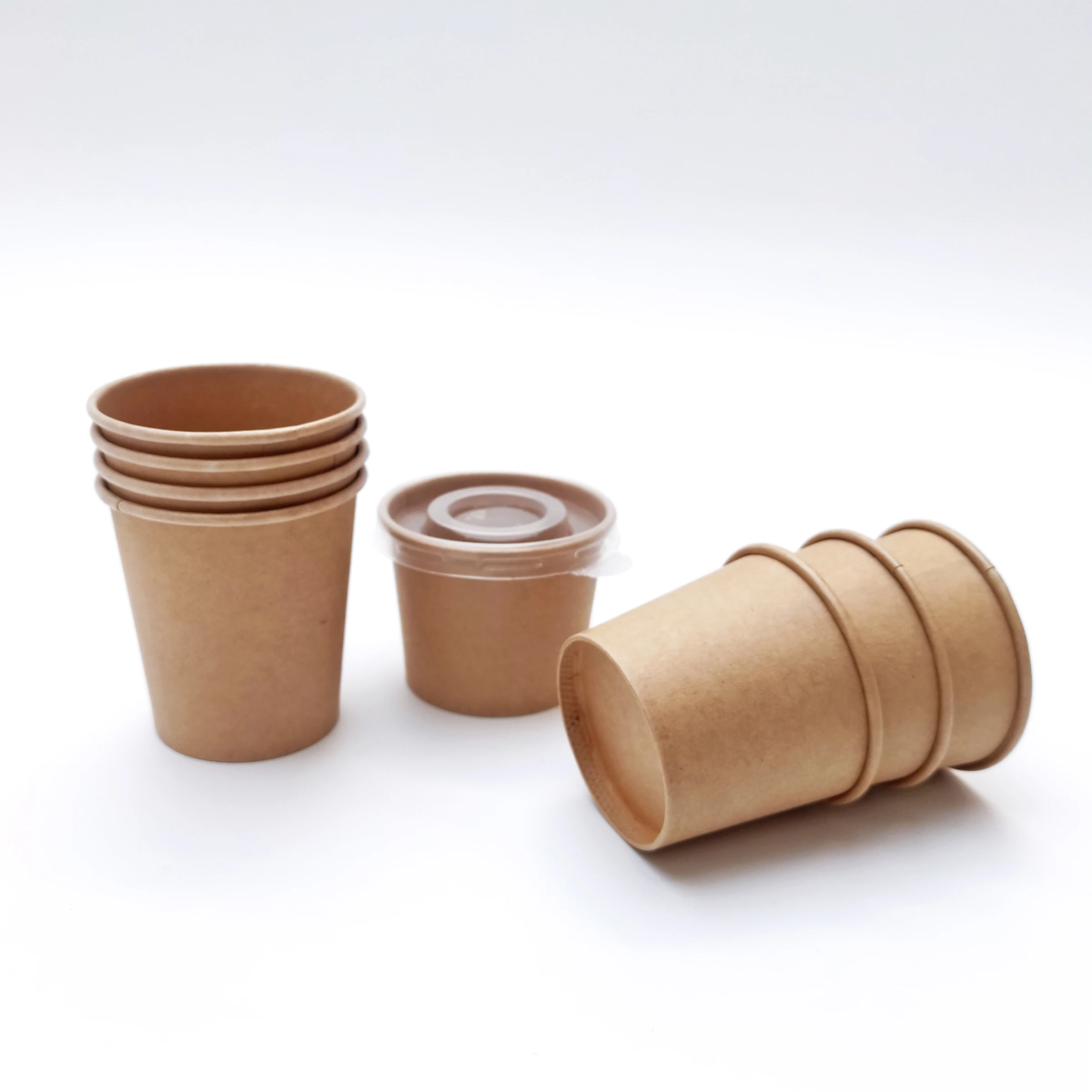 Customized Logo Sauce Cup Biodegradable Disposable Paper Cups with Lid ...