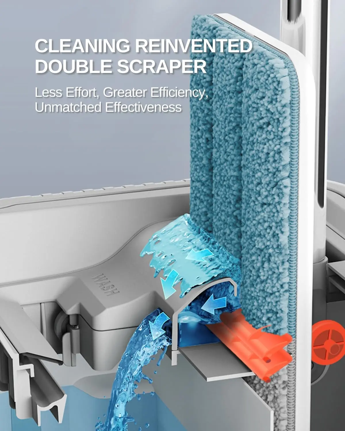Smart Mops Bucket Set with Easy-to-Use Flat Handle Plastic with Nylon Wire Inside Cleaning Flat Head Easy-to-Squeeze Squeeze Mop