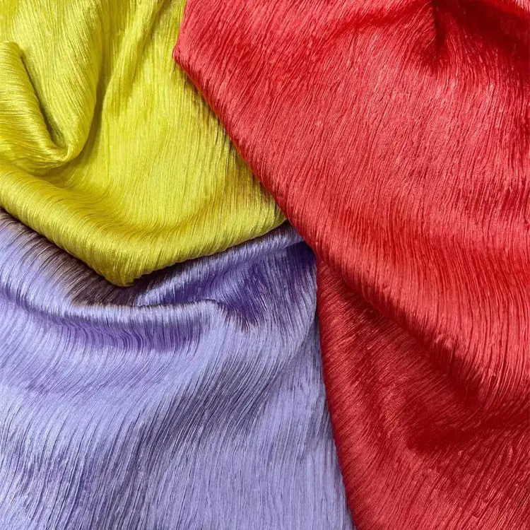 High Quality Breathable Knitted Shiny Knit Crinkle Stretch Swimwear