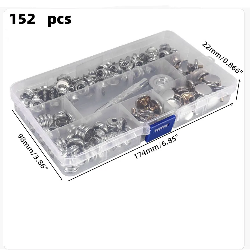 152 Pieces Canvas Snap Kit With Tool, 3/8 Stainless Steel Screw Boat  Canvas Snaps Fastener Heavy Duty Metal Marine Button - Buy 152 Pieces  Canvas Snap Kit With Tool, 3/8 Stainless Steel