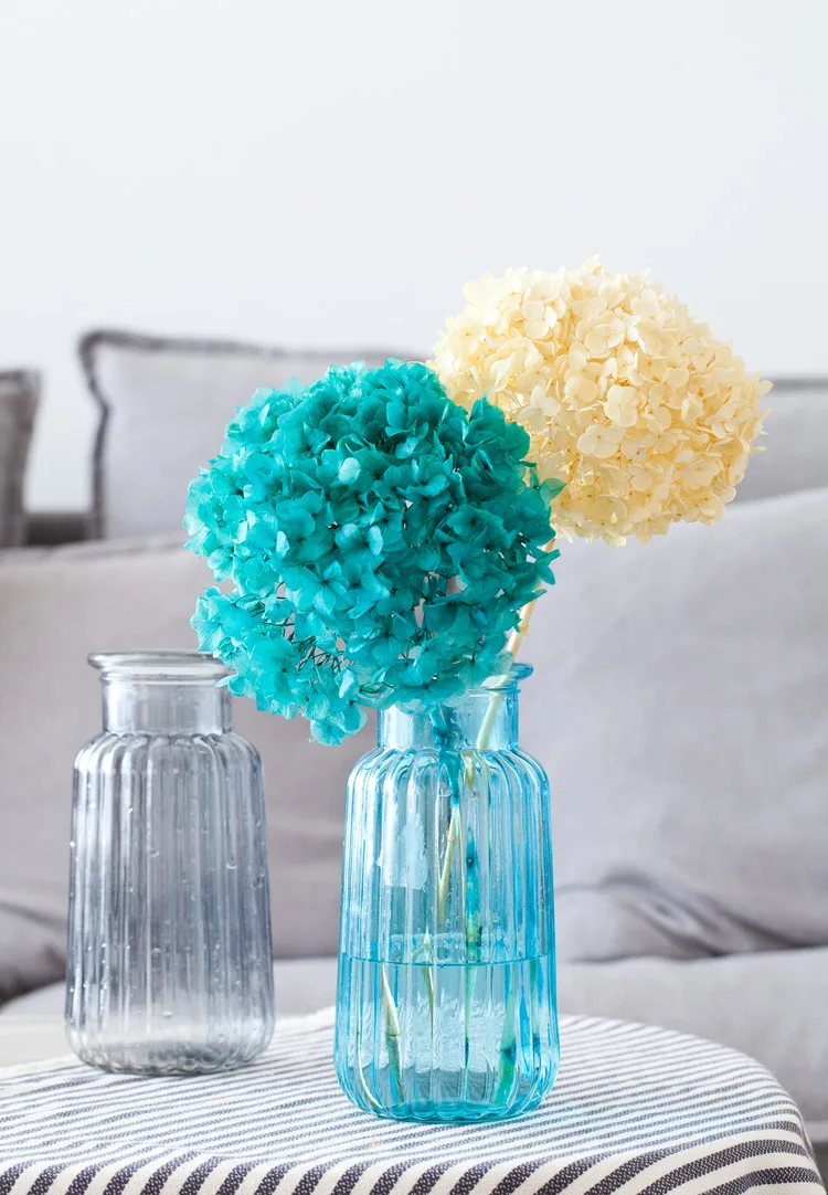 Modern Tabletop Translucent Glass Sea Vases Striped Small Amber Transparent Home Decor Flower