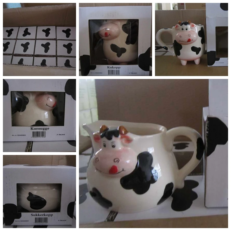 Cow Shape Airtight Canister Custom Ceramic Cow Food Canister Seal