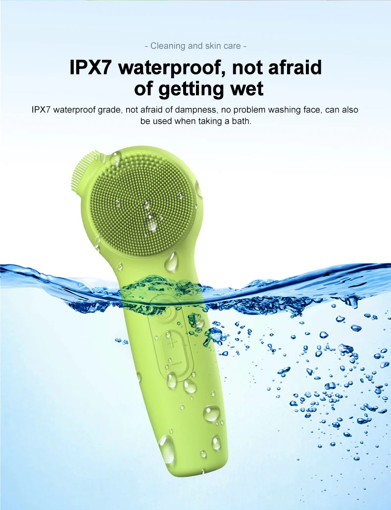 Electric Silicon Facial Cleansing Brush Instrument Rechargeable Battery