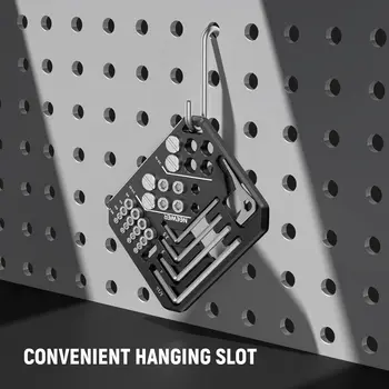 NEEWER Screws and Hex Keys Storage Plate Kit, 5 Hex Keys & 24 Stainless Steel Screws: 3/8" 1/4" M2.5 M3 M4 M5, Compatible with product image