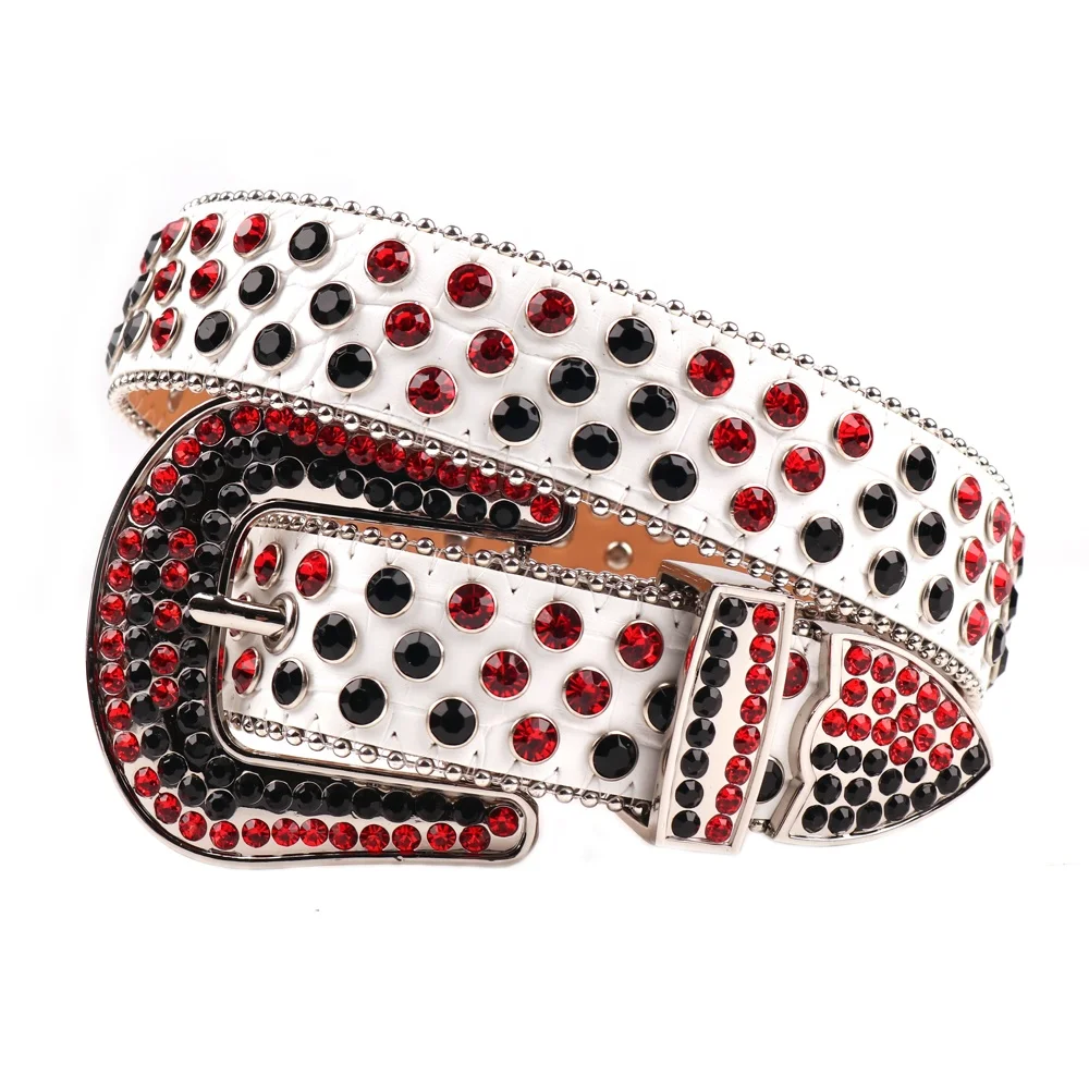 Crystal Branded Leather Belts Famous Brand Designer Bling Bling