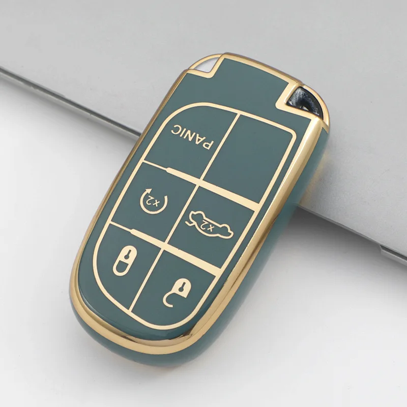 Dodge Jeep Keyless Remote Fob Cover Key Case Protector Bag Holder for Jeep Grand Cherokee Dodge Challenger Charger Dart Durango