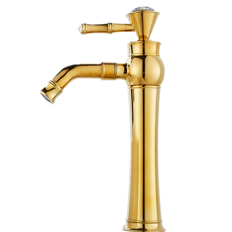 Royal Diamond Basin Mixer with Single Handle Gold Basin Faucet Rose Gold Basin Tap Color Can Be Customized Lavatory Faucet