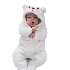 2022 Winter Baby Boy Girl Kids Bear Hooded Jumpsuit Bodysuit Clothes Long Sleeve Toddler One Piece Outfit Newborn Romper