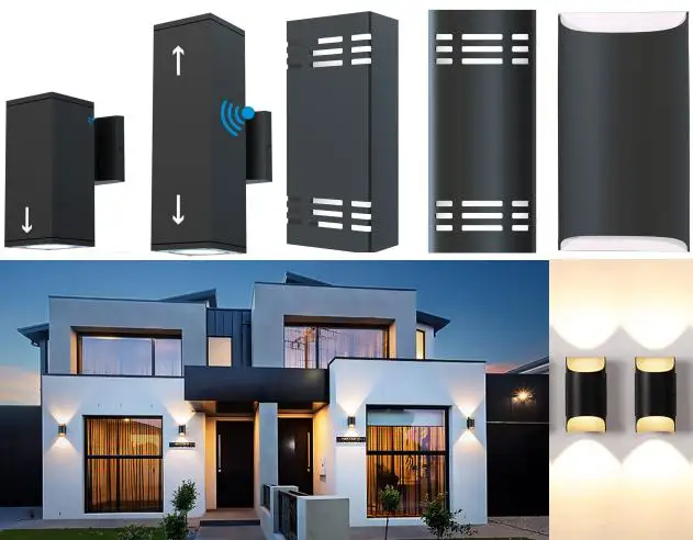 5CCT Switchable and Sensor Dusk to Dawn Garden led Wall Lights Sconce for Interior and Outdoor