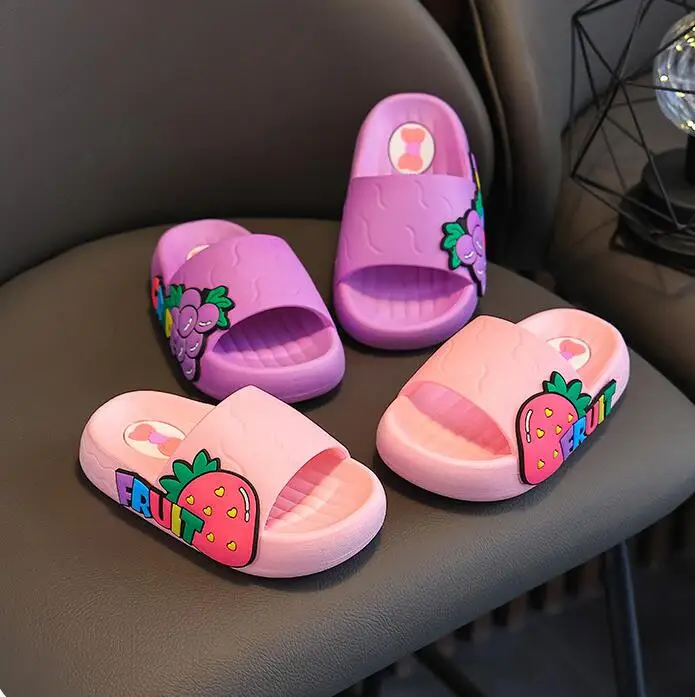 Fashion Pineapple Slippers Kids Girls Anti Slip Flip Flop Fruit Sandals ...