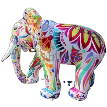 3m colorful painting LED elephant inflatable cartoon for exhibition LED painting elephant inflatable cartoon for advertising