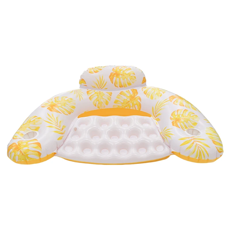 Wholesale Inflatable Pool Float Custom Design Leaf Printing Inflatable Chair Pool Floats Seat for Adults