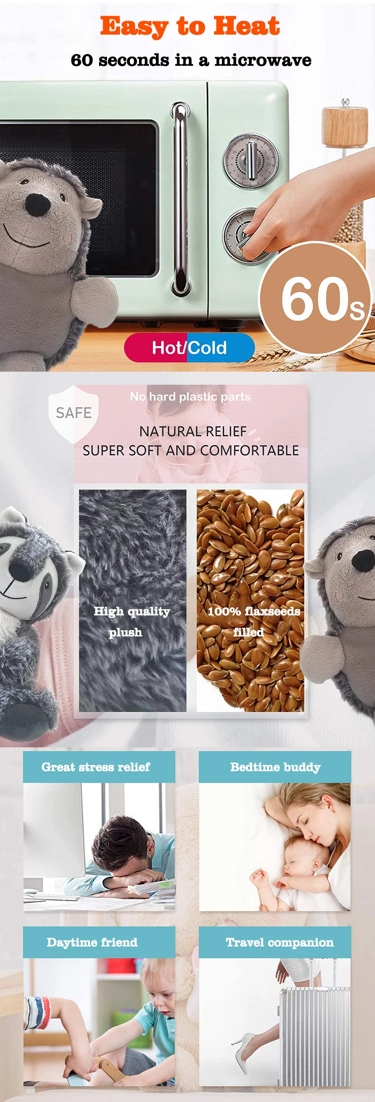 Microwave Heat Pack Plush Stuffed Animal Wheat Bag Small And Portable Hand Warmer Buy Portable