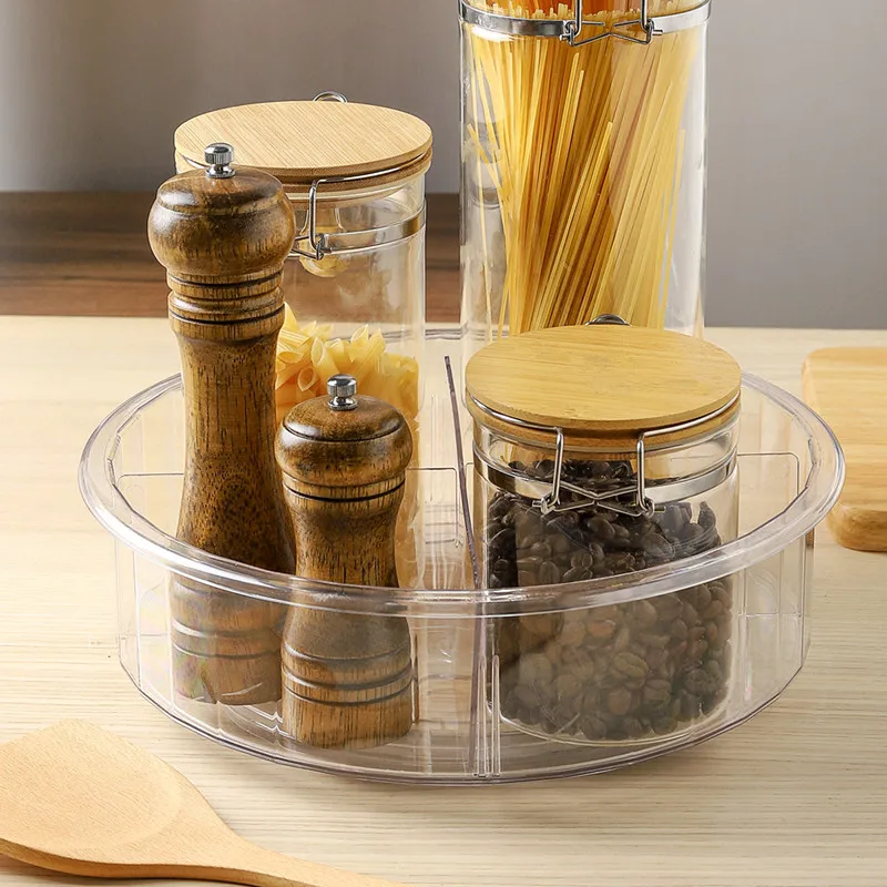 Kitchen Fridge Organizer Lazy Susan Plastic Refrigerator Hardware clear Acrylic Porcelain  Lazy Susan Rotating  Corner Cabinet