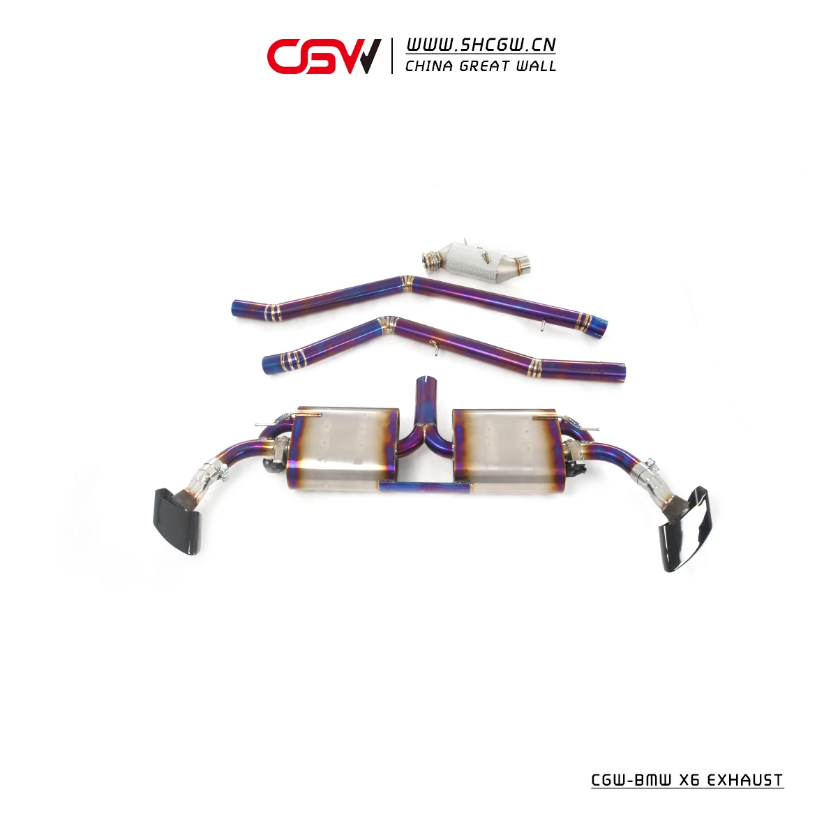 CGW Titanium Exhaust Catback Piping Muffler 3D Designed 1.2mm Thick for X6 F16 X6M Style