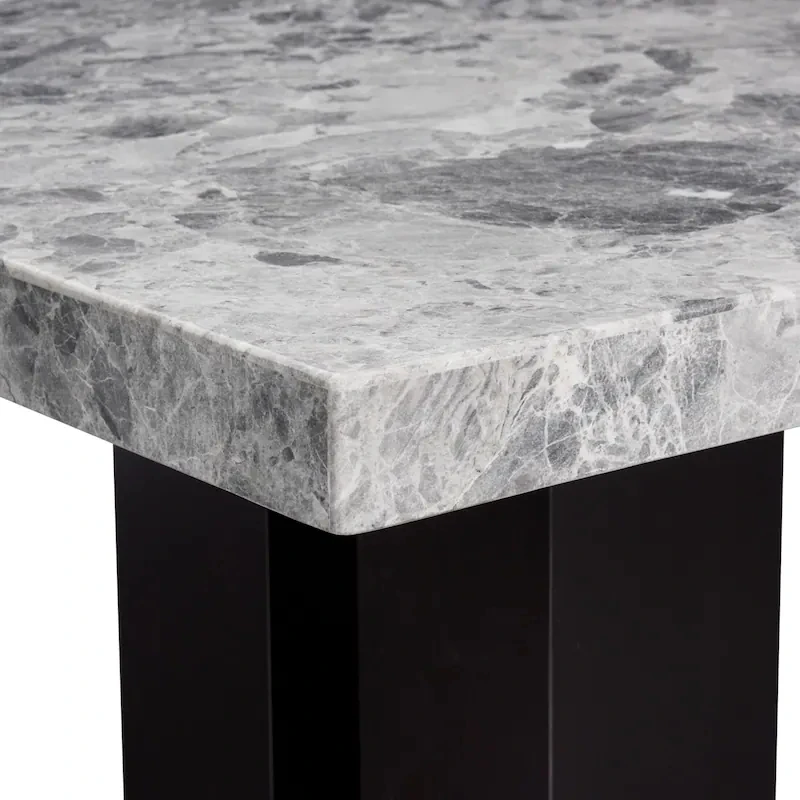 SH STONE Customized Home Furniture Design Gray Marble Tabletop Marble Top Dining Table with Metal Base Modern Royal Dining Set