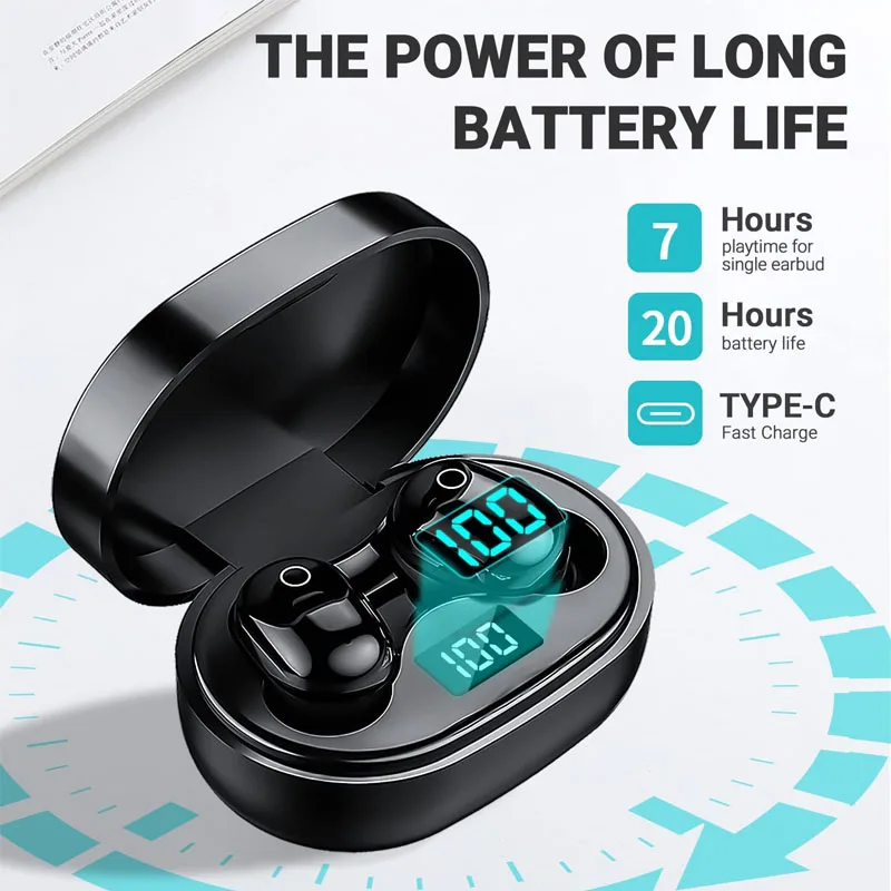 E6S TWS Fone Bluetooth наушники беспроводные наушники шумоподавление Беспроводная Bluetooth гарнитура чехол Bluetooth ABS для Xiaomi